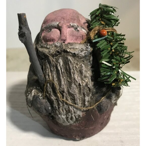 1995 Enesco Arlene Wobler Folk Art Woblers Woods Santa Figures Set of 2 - Picture 11 of 16